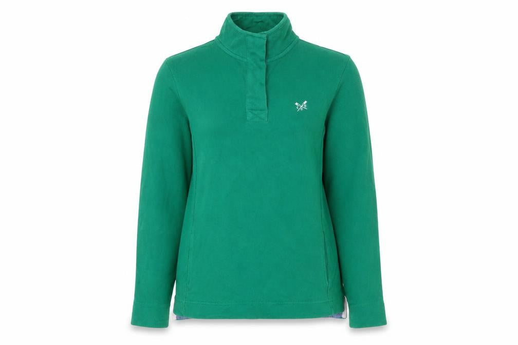 Front view of Crew Clothing Green Cotton Pullover Sweatshirt, size 8