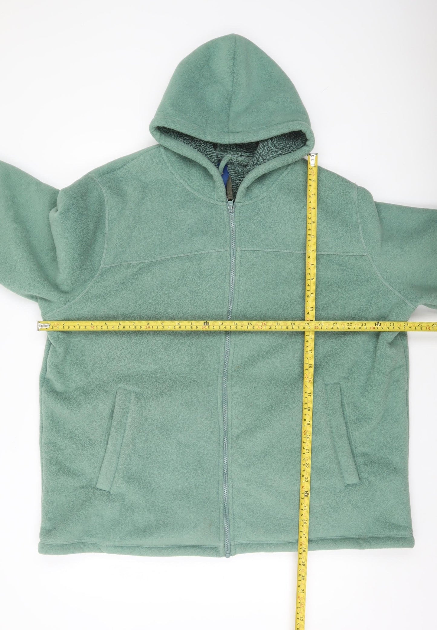 Cotton Traders Men’s Green 2XL 50-52" Hooded Fleece Zip Jacket