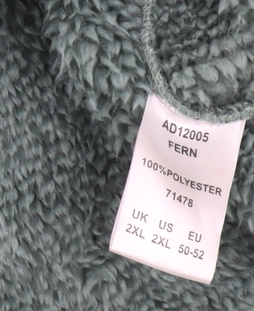Cotton Traders Men’s Green 2XL 50-52" Hooded Fleece Zip Jacket