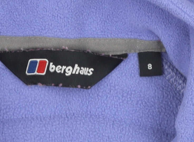 Berghaus Womens Purple Fleece Jacket Size 8 Full Zip Pockets