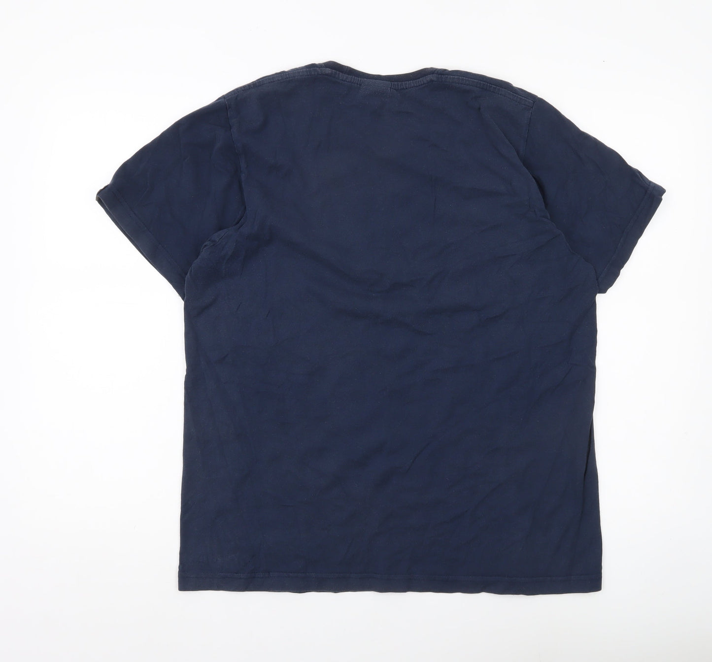 Adidas Men’s Blue Large Graphic Logo Sports T-Shirt