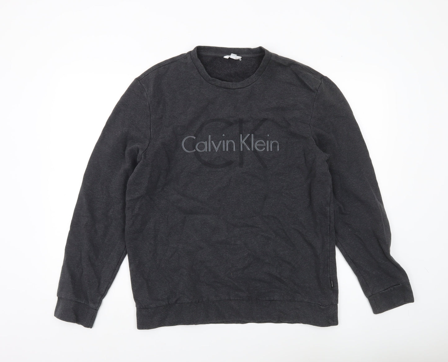 Calvin Klein Men's Grey Logo Pullover Sweatshirt Size L