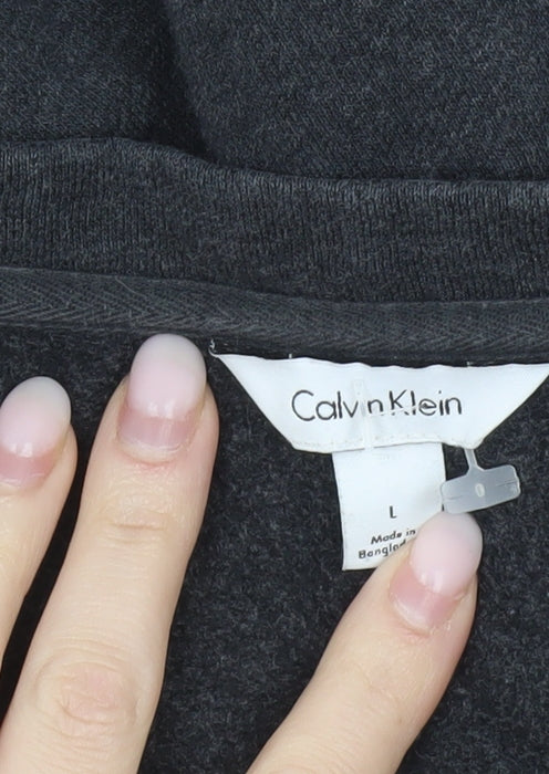 Calvin Klein Men's Grey Logo Pullover Sweatshirt Size L