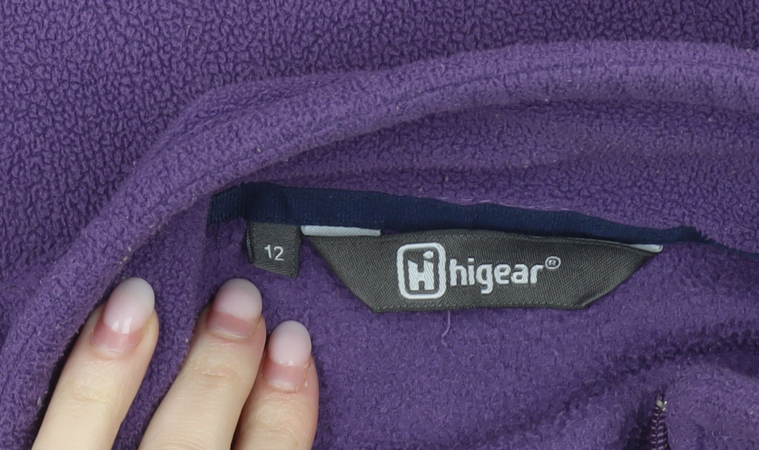 Hi Gear Womens Purple Fleece Jacket Size 12 Full Zip Outdoor