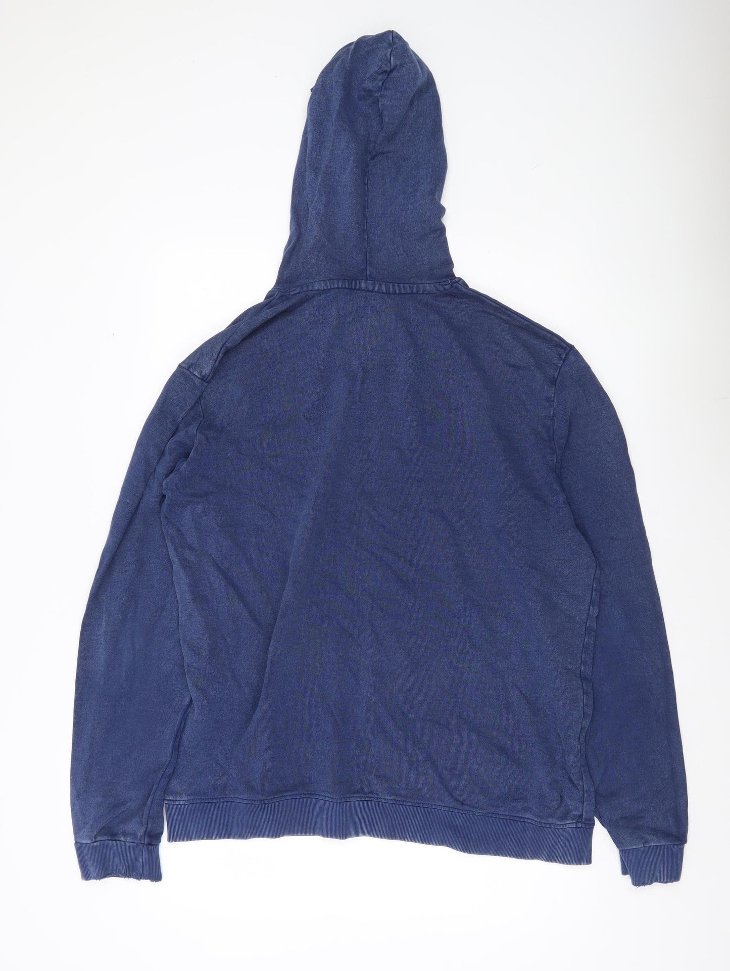 Lee Cooper Men’s Blue Pullover Hoodie XL Logo Print Cotton Blend