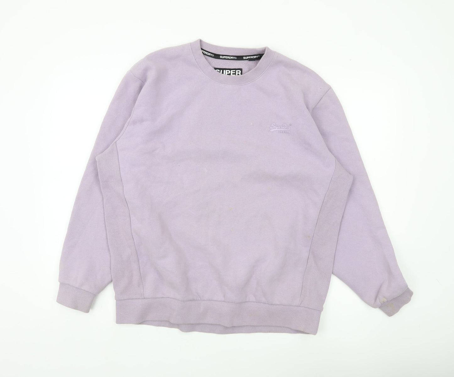 Superdry Womens Purple Crew Neck Sweatshirt Size UK 12 Cotton Blend