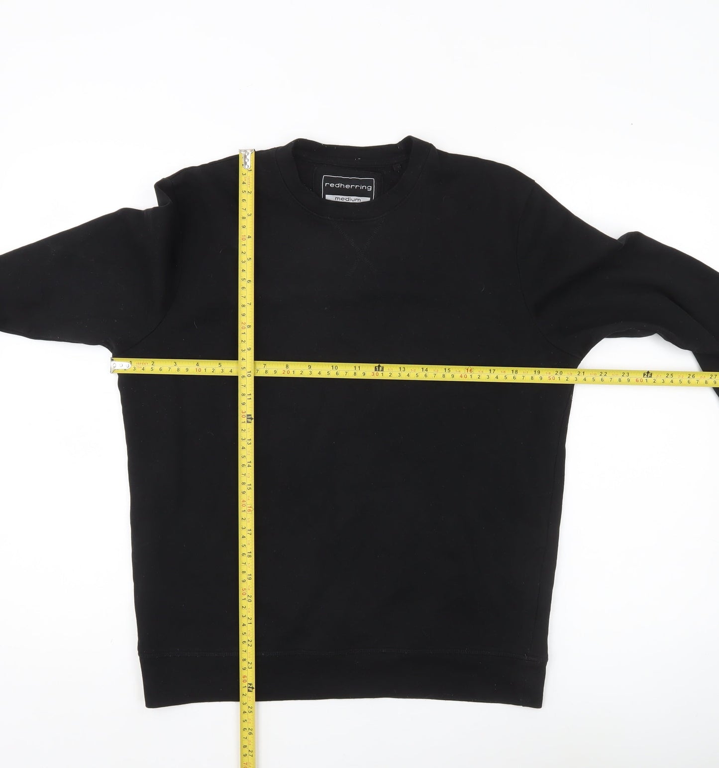 Red Herring Mens Black Medium Sweatshirt Pullover Crew Neck