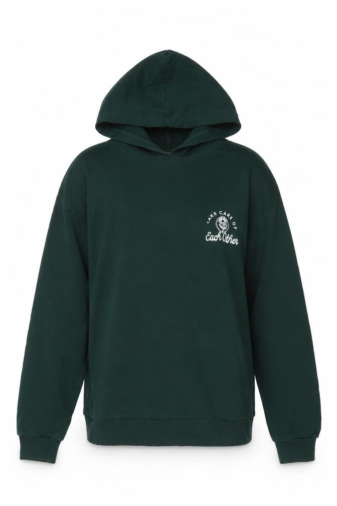 ASOS Design Women’s Green Hoodie Size 12 Pullover Cotton Blend