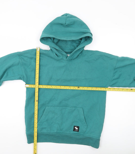 Abercrombie Kids Boys Green Pullover Hoodie 11-12Y Regular Fit Logo