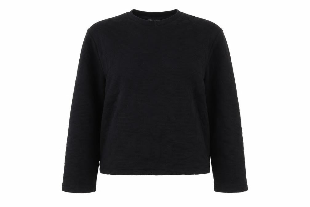 Zara Women Black M Sweatshirt Long Sleeve Crew Neck Pullover