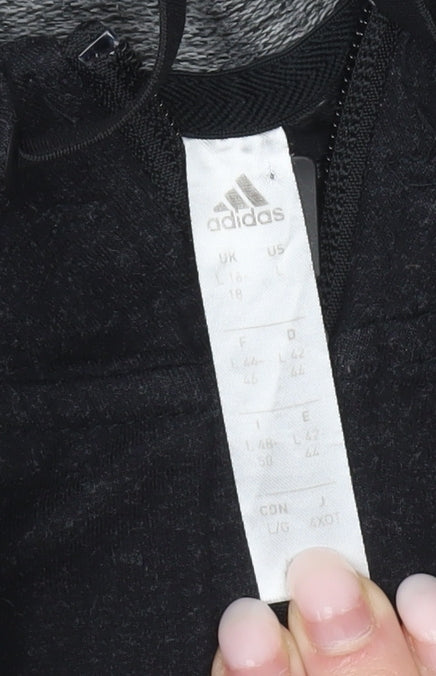 Adidas Womens Black Size 18 Full Zip Hoodie Sweatshirt