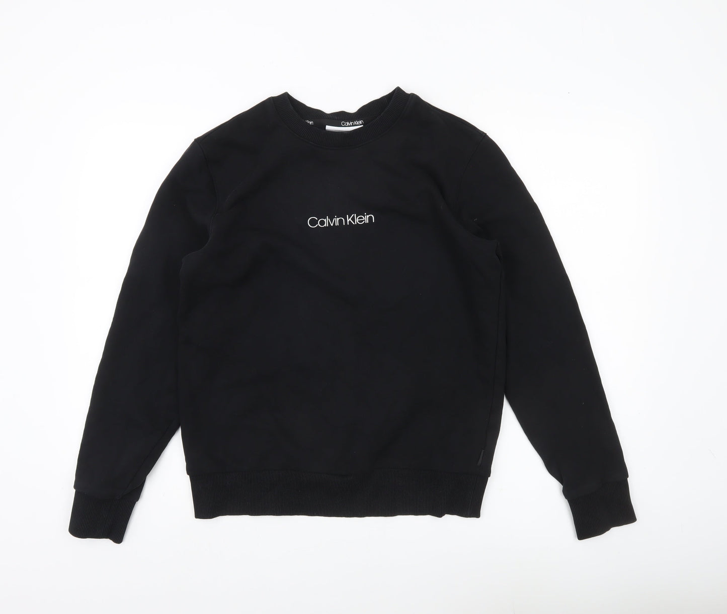 Calvin Klein Men's Black S Pullover Sweatshirt Crew Neck Logo