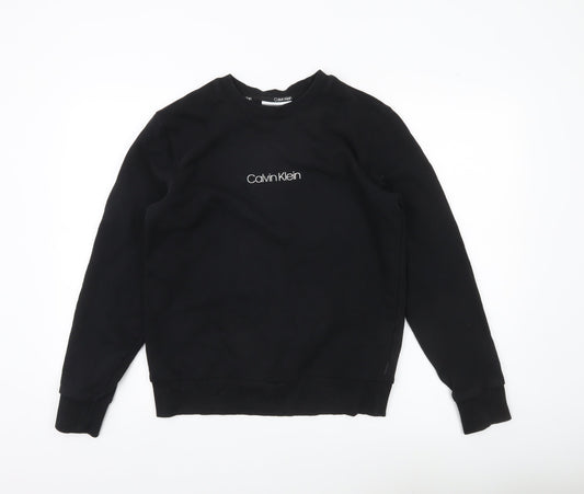 Calvin Klein Men's Black S Pullover Sweatshirt Crew Neck Logo