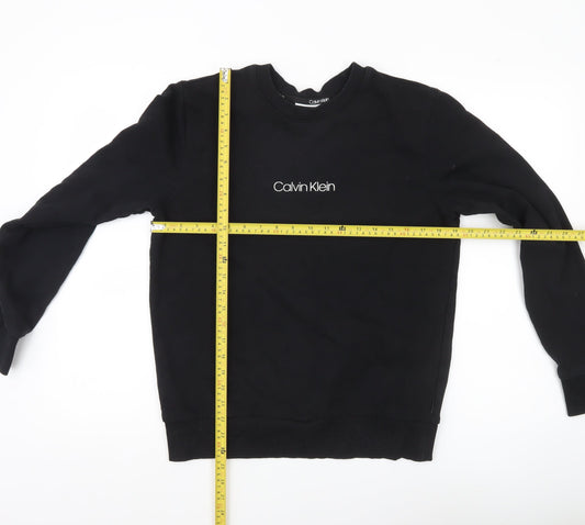 Calvin Klein Men's Black S Pullover Sweatshirt Crew Neck Logo