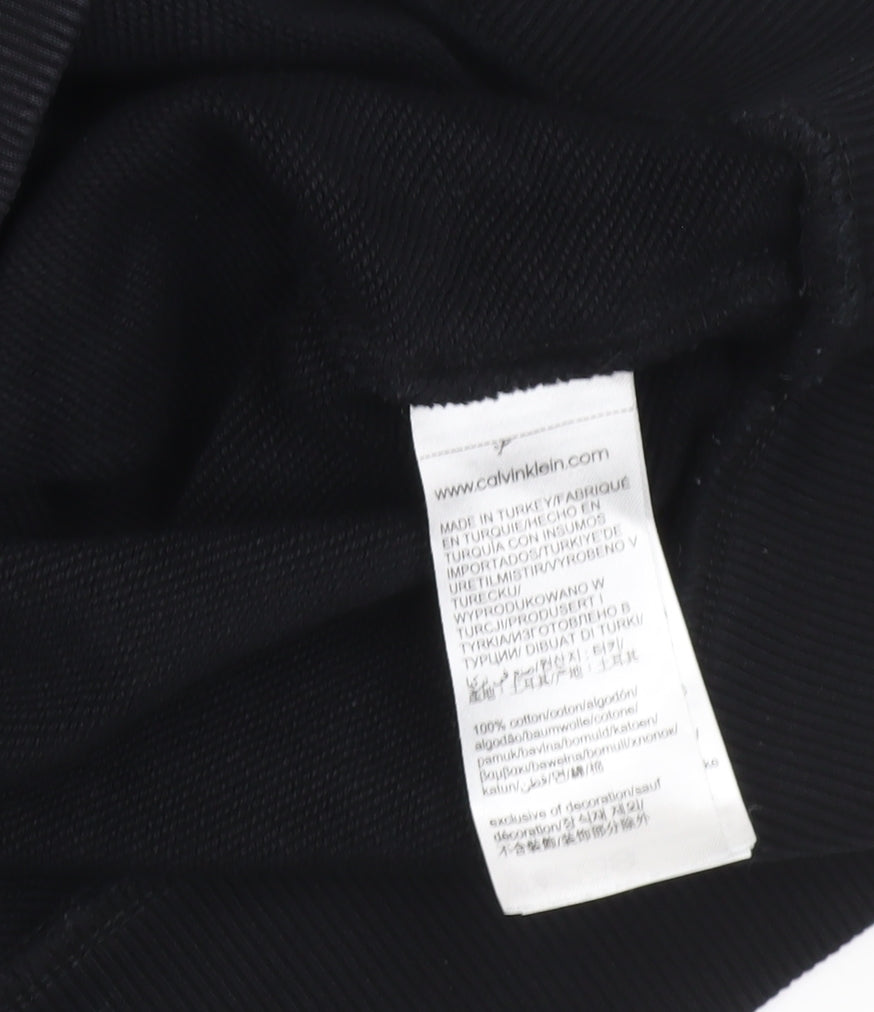 Calvin Klein Men's Black S Pullover Sweatshirt Crew Neck Logo