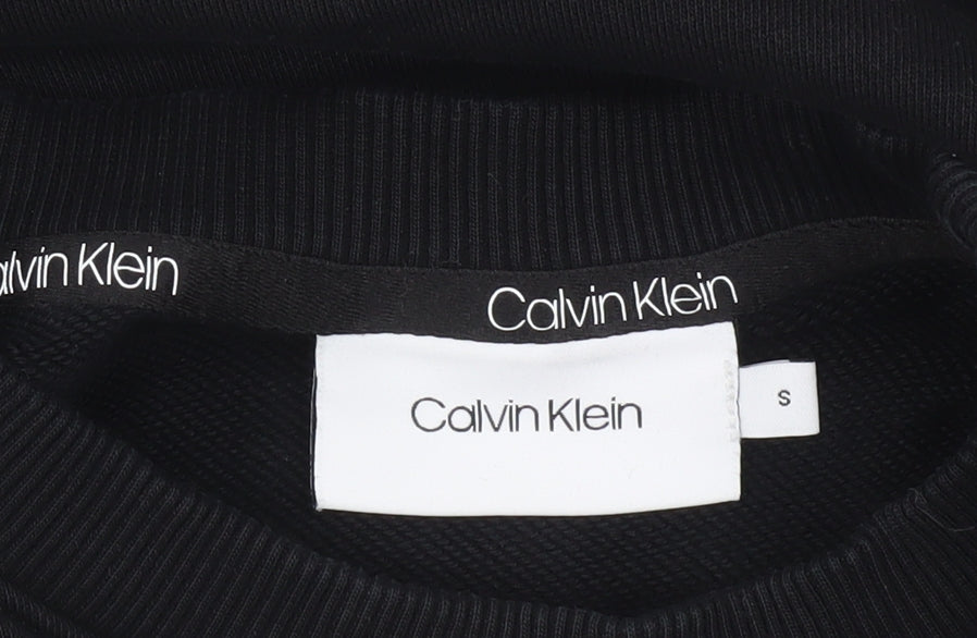 Calvin Klein Men's Black S Pullover Sweatshirt Crew Neck Logo