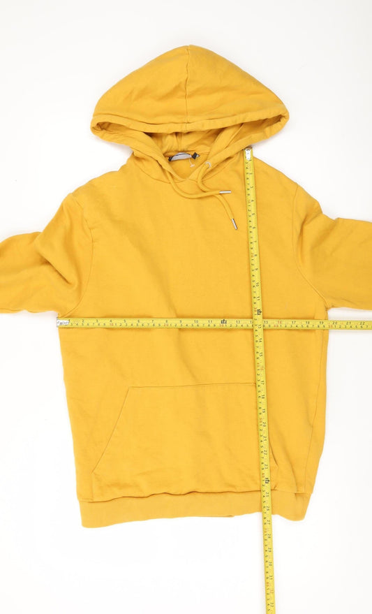 ASOS Men’s Yellow Pullover Hoodie Size M Cotton Fleece Casual Wear