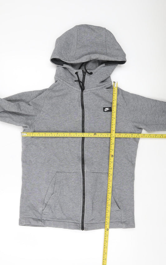 Nike Men's Grey Full Zip Hoodie Small Regular Fit Cotton Blend