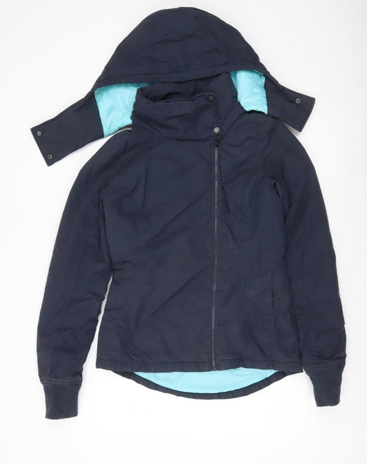 Bench Womens Blue Small Hooded Puffer Jacket Coat