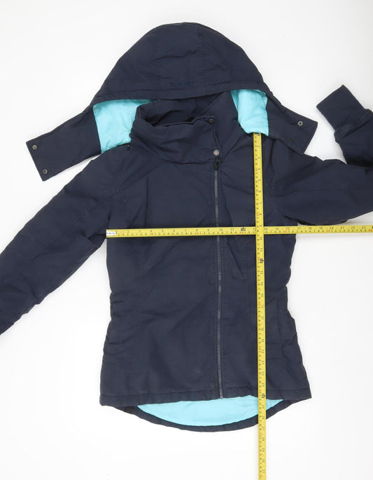 Bench Womens Blue Small Hooded Puffer Jacket Coat