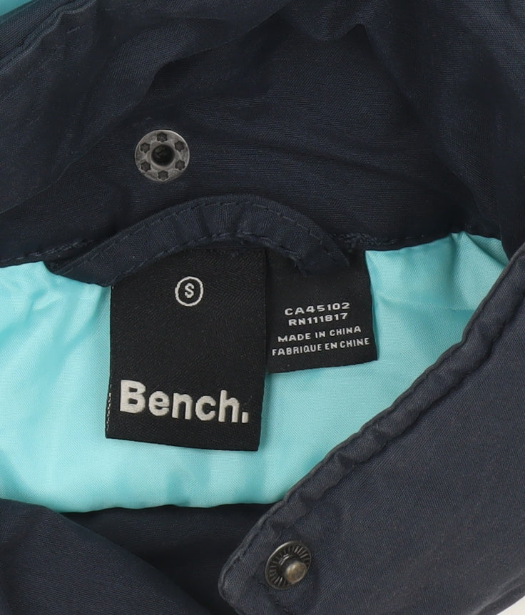 Bench Womens Blue Small Hooded Puffer Jacket Coat