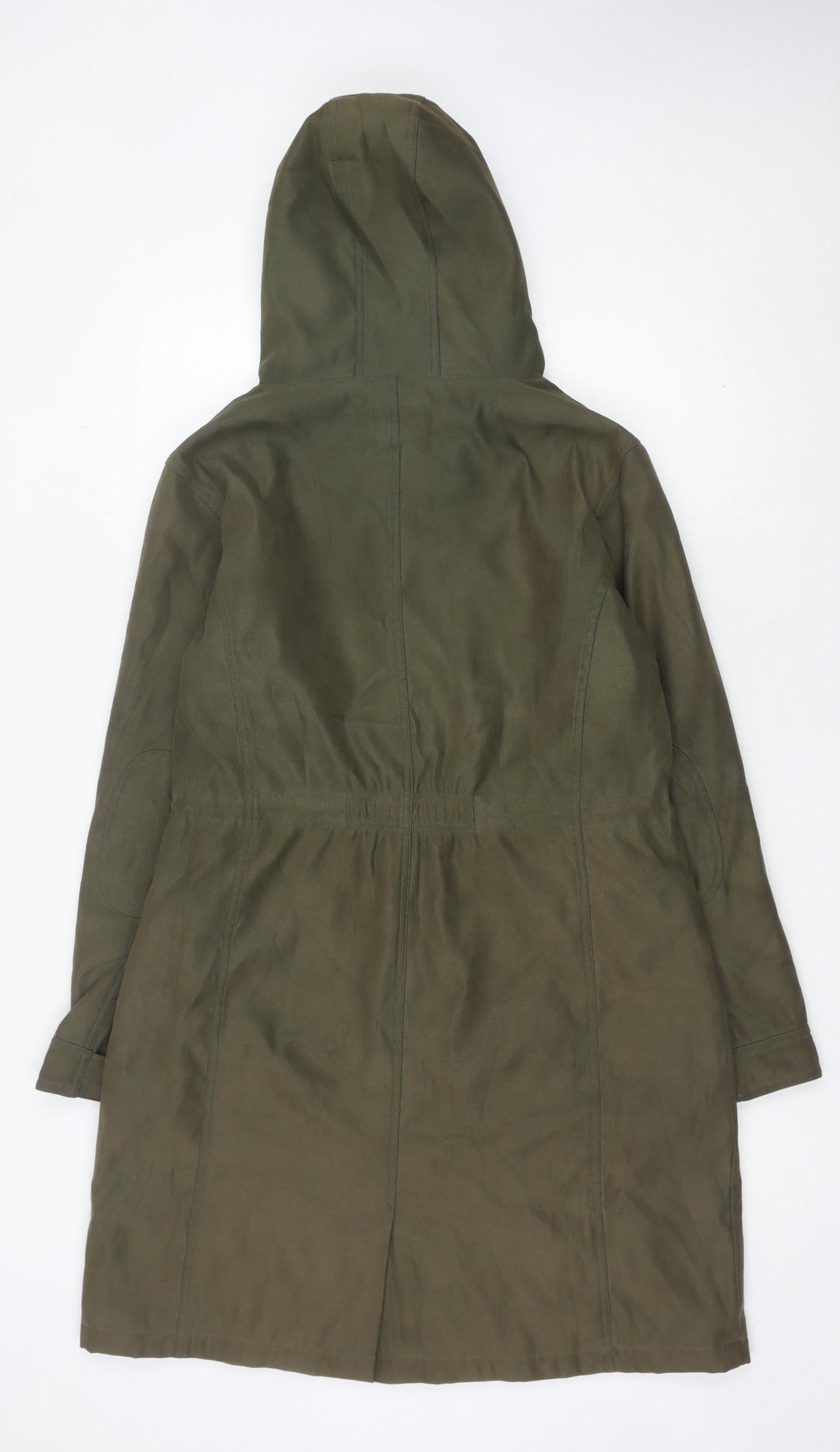 Peter Storm Womens Green Parka Coat Size 14 Hooded Lined Long Jacket