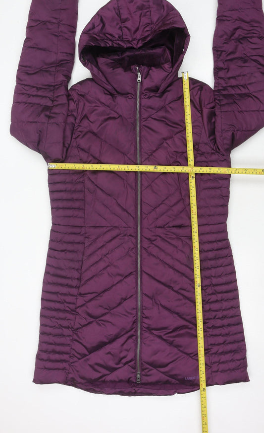 Lands' End Womens Purple Tall Size 12 Hooded Puffer Jacket