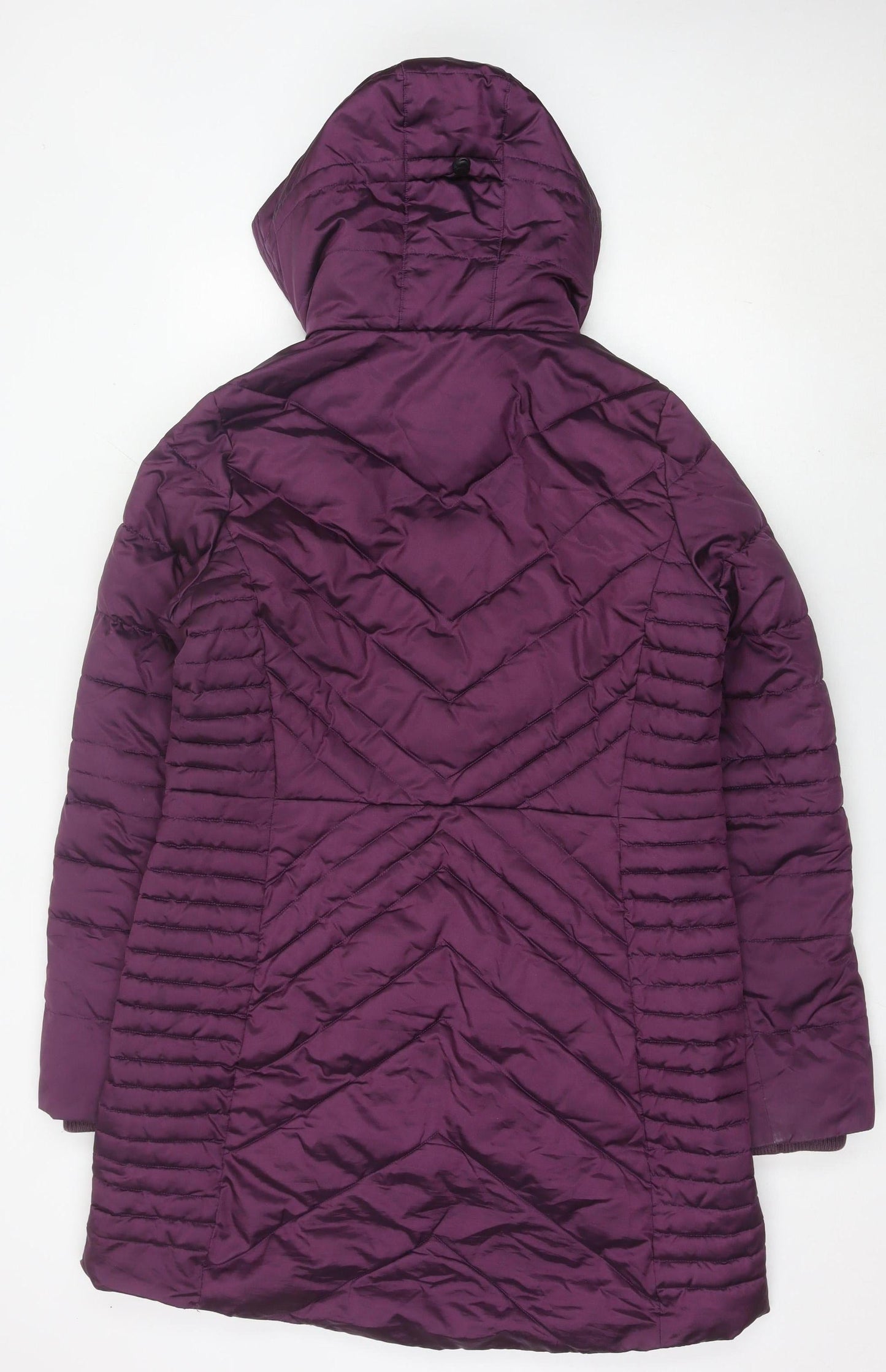 Lands' End Womens Purple Tall Size 12 Hooded Puffer Jacket