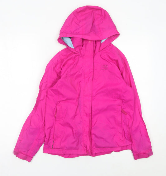 Karrimor Girls Pink Hooded Waterproof Rain Coat Jacket 9-10 Years