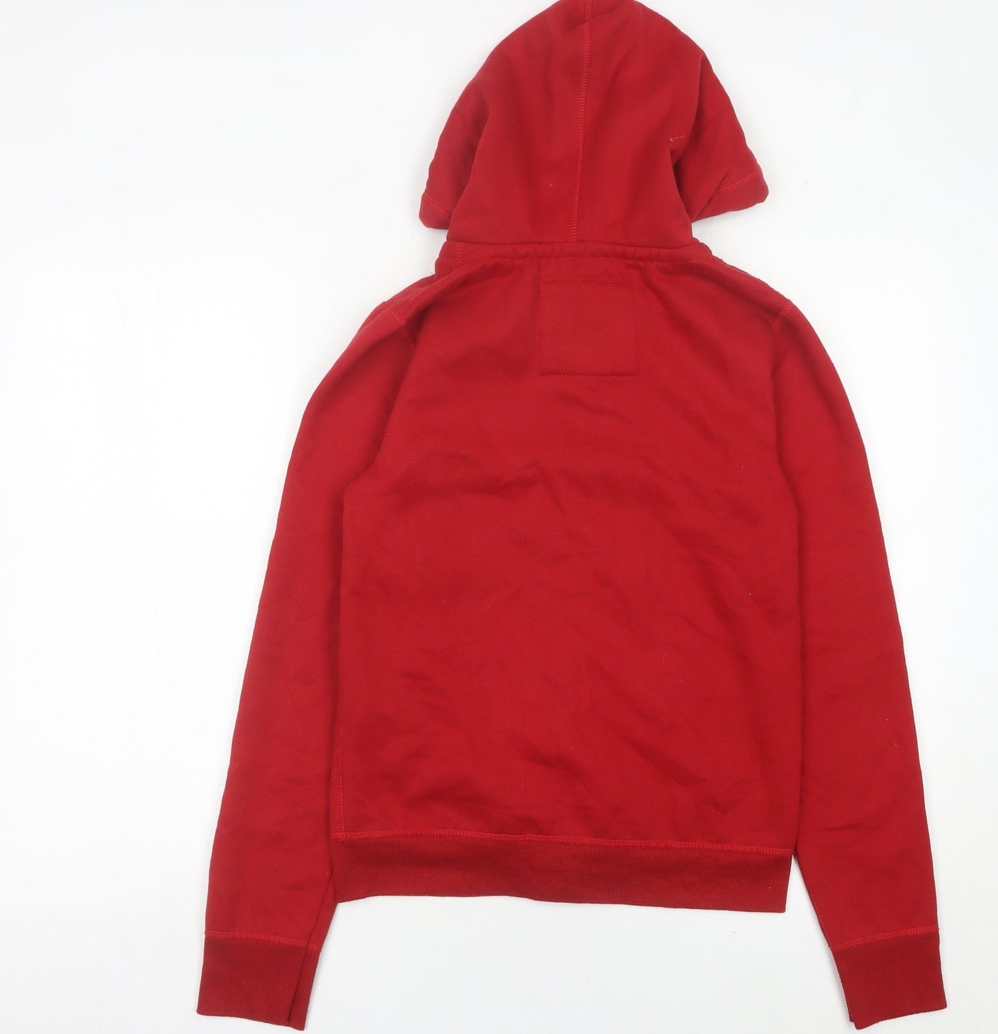 Abercrombie & Fitch Womens Red Full Zip Hoodie M Cotton Logo