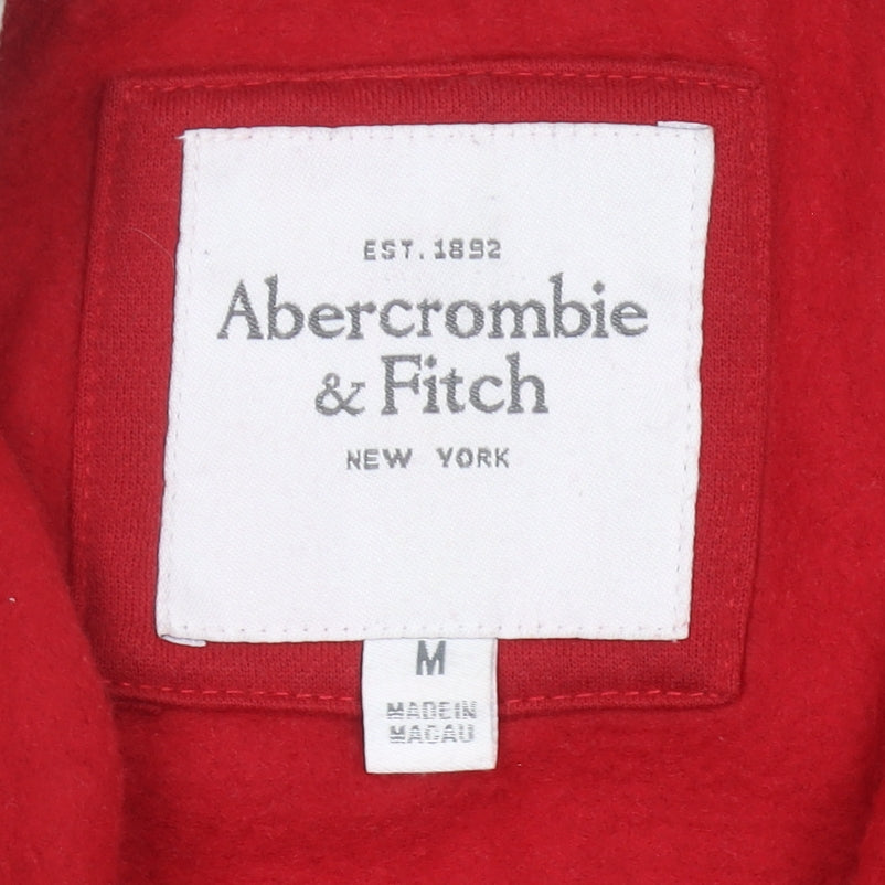 Abercrombie & Fitch Womens Red Full Zip Hoodie M Cotton Logo