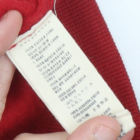 Abercrombie & Fitch Womens Red Full Zip Hoodie M Cotton Logo