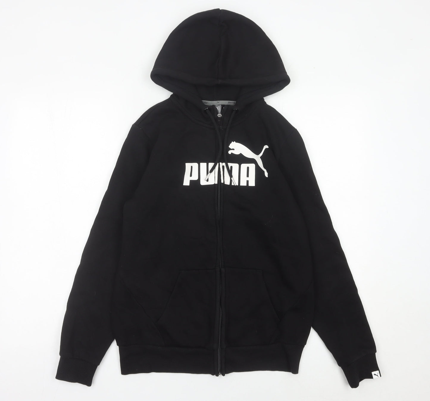Puma Womens Black Full Zip Hoodie Size 12 Logo Sportswear