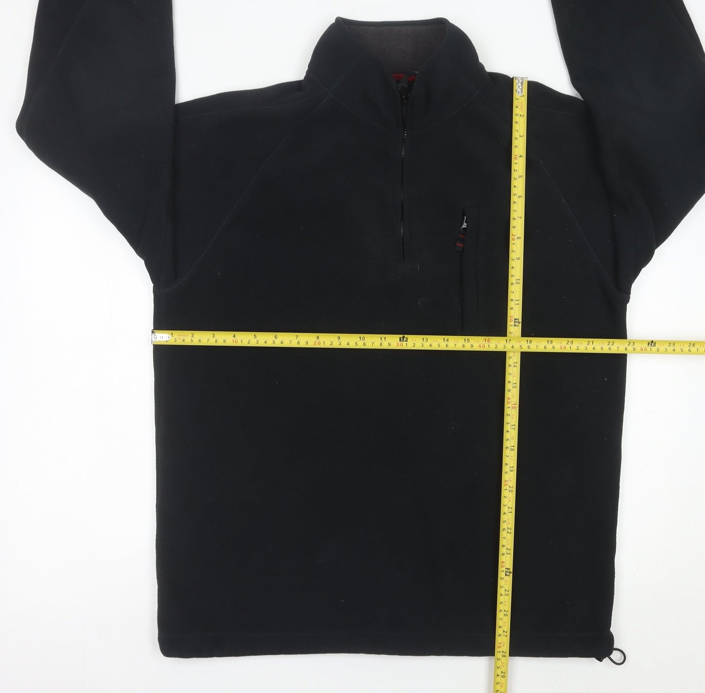 Maine New England Mens Black Fleece 1/4 Zip Pullover Sweatshirt L