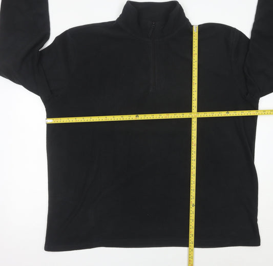 Mountain Warehouse Men’s Black 3XL Fleece 1/4 Zip Sweatshirt