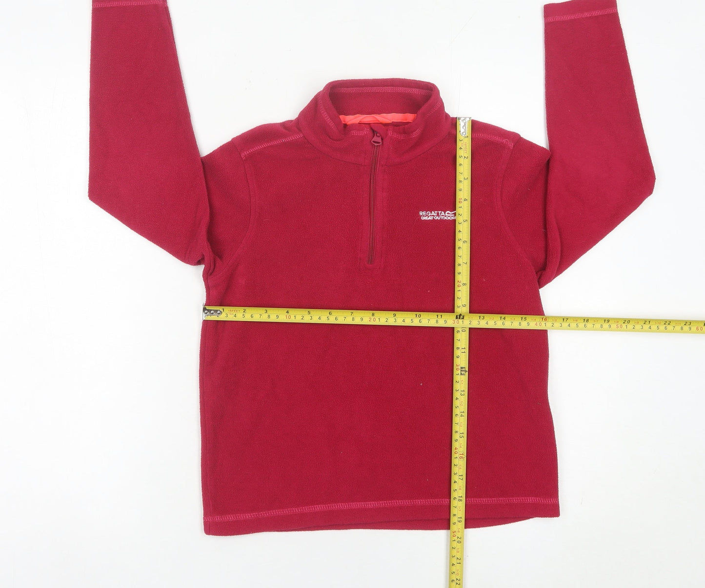 Regatta Girls Red Fleece Sweatshirt 11-12Y 1/4 Zip Outdoor Pullover
