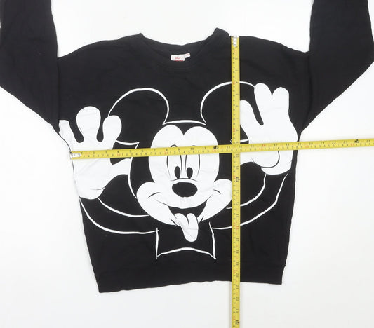 Disney Women’s Black Mickey Mouse Sweatshirt Size 12 Pullover