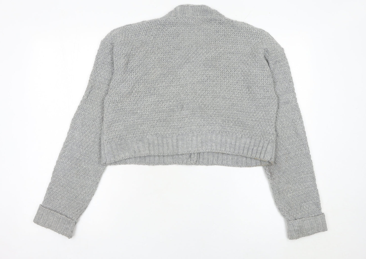 PrettyLittleThing Women’s Grey Cable-Knit Cardigan Size 10