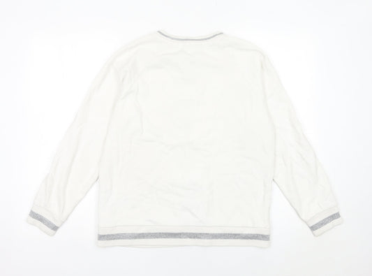 Karl Lagerfeld Women’s White Sweatshirt Medium Logo Detail