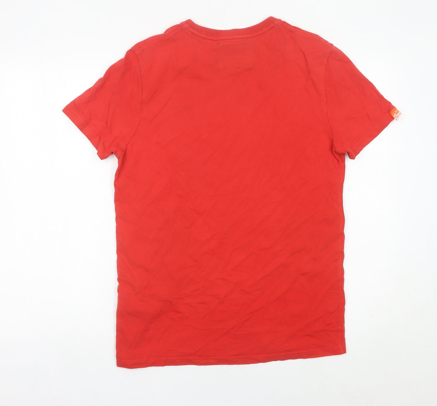 Superdry Men’s Red M Classic Crew Neck Embroidered Cotton T-Shirt