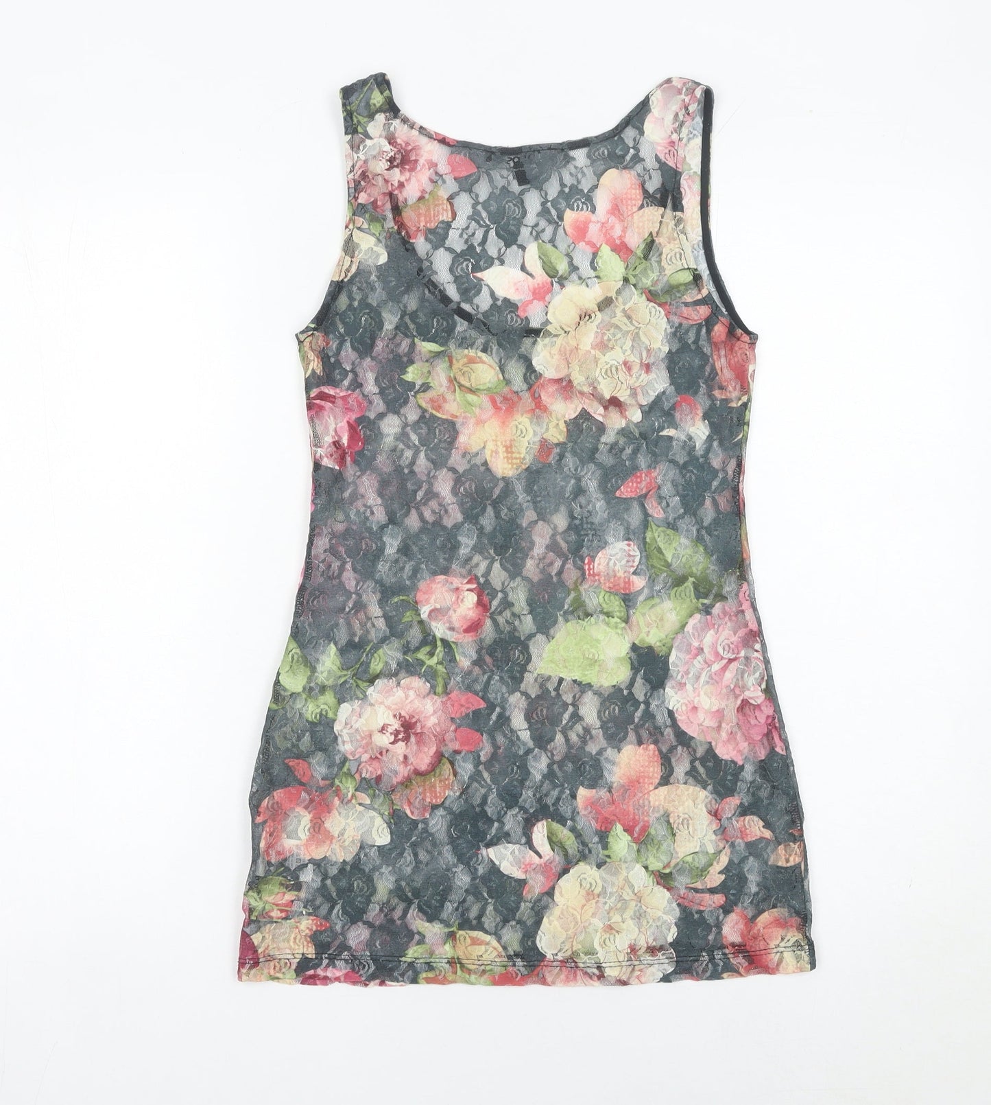 ASOS Womens Multicoloured Floral Lace Tank Top Size 10 Slim Fit