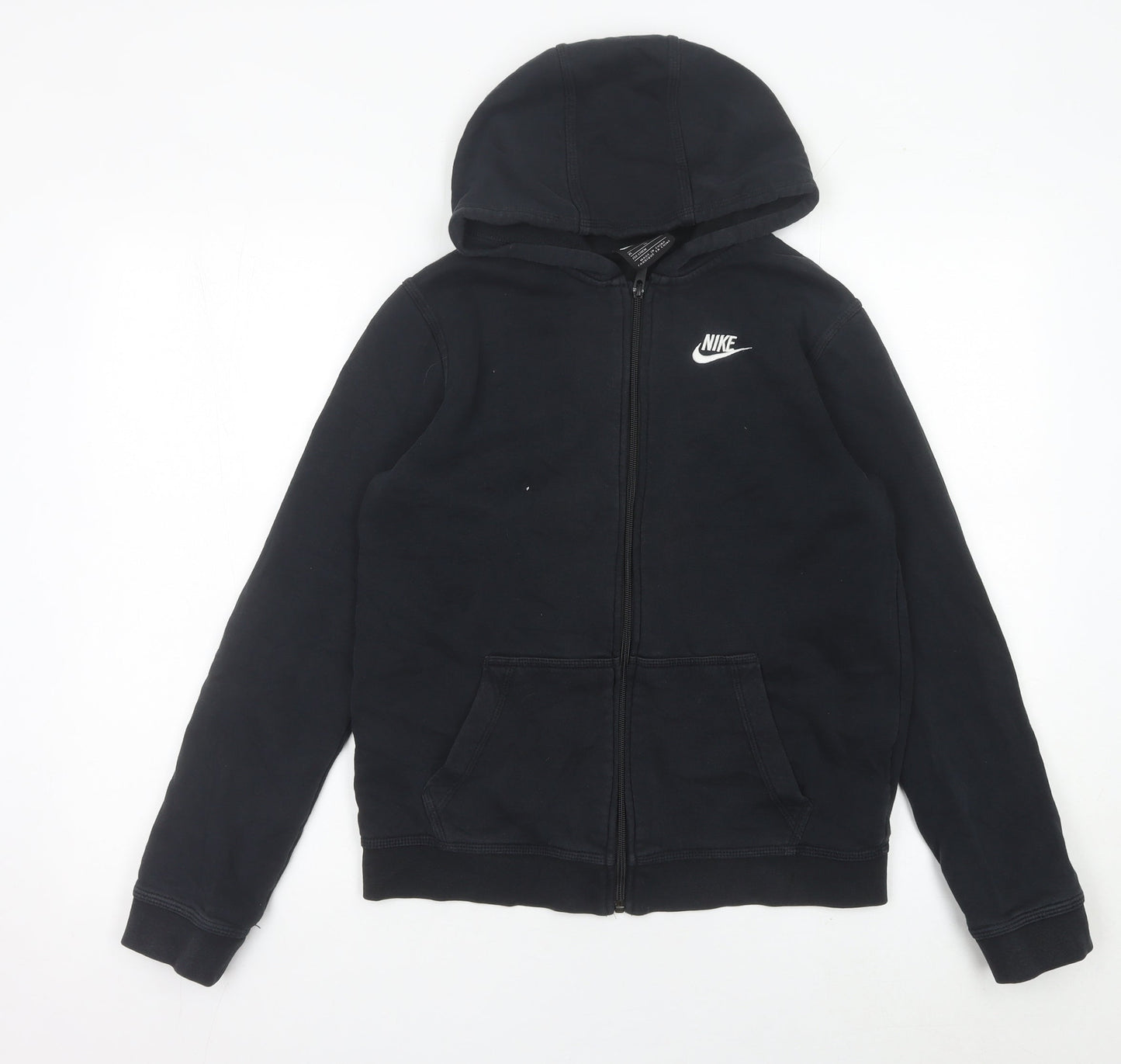 Nike Boys Black XL Full Zip Hoodie Fleece Sweatshirt with Logo