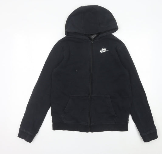 Nike Boys Black XL Full Zip Hoodie Fleece Sweatshirt with Logo