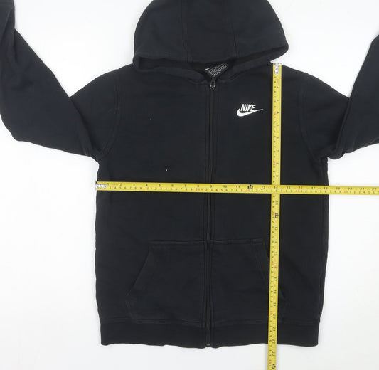 Nike Boys Black XL Full Zip Hoodie Fleece Sweatshirt with Logo