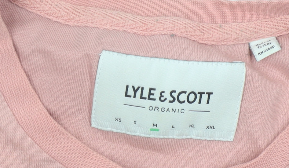 Lyle & Scott Men's Pink Cotton Logo T-Shirt Size M Casual Crew Neck