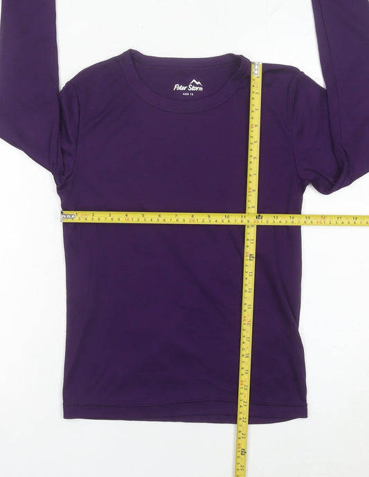 Peter Storm Girls Purple Long Sleeve Basic T-Shirt Age 13 Years