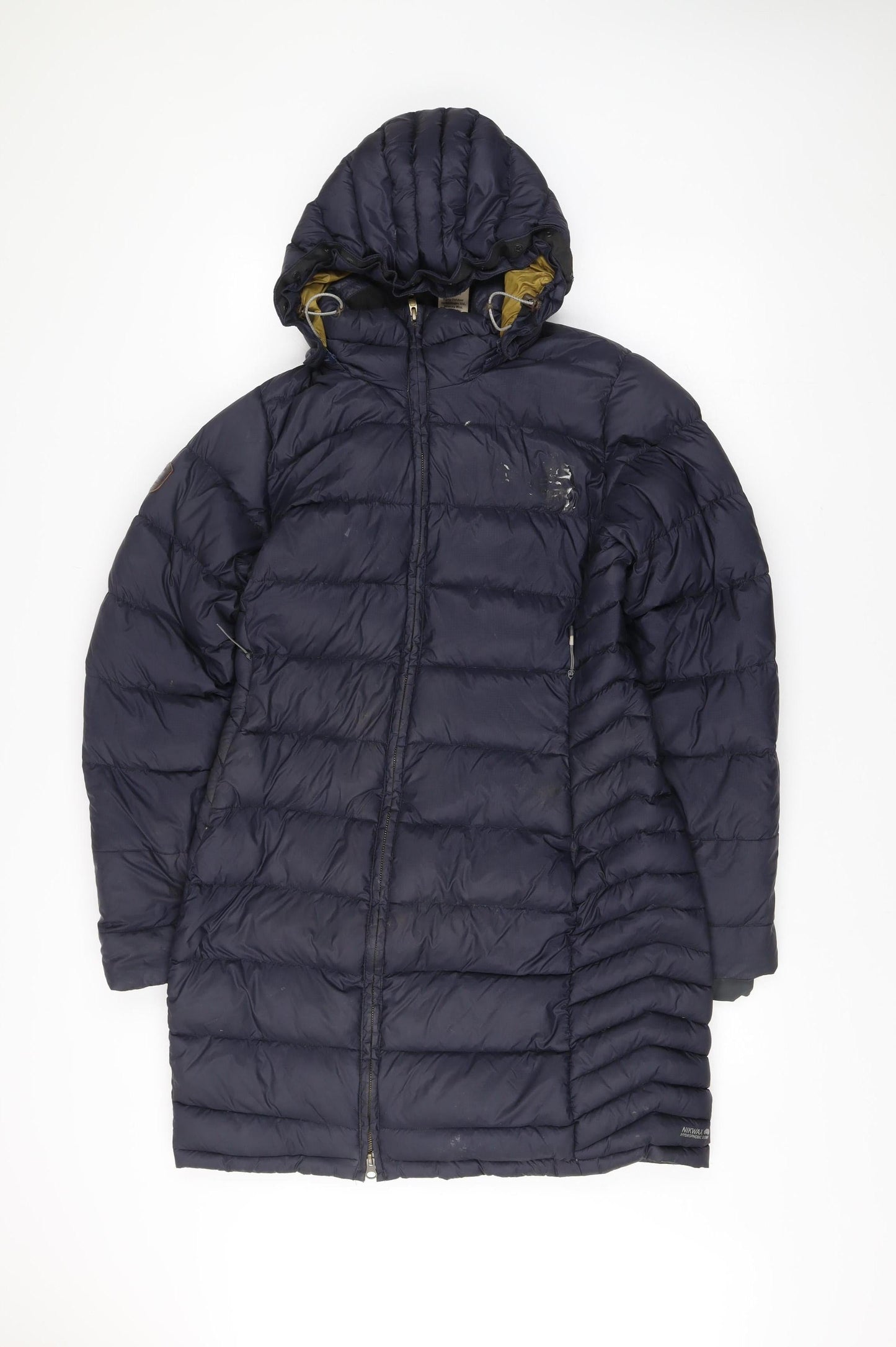 Rab Womens Blue Long Hooded Down Parka Coat UK 12