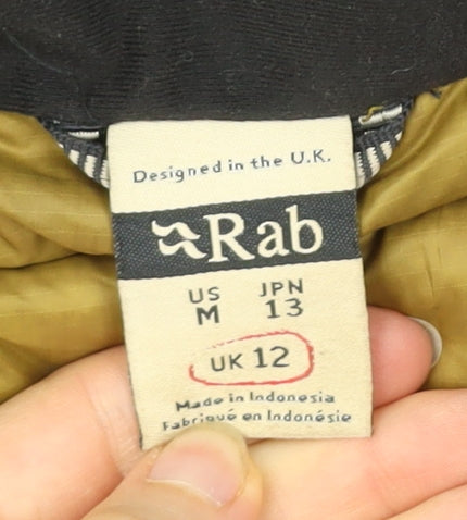Rab Womens Blue Long Hooded Down Parka Coat UK 12
