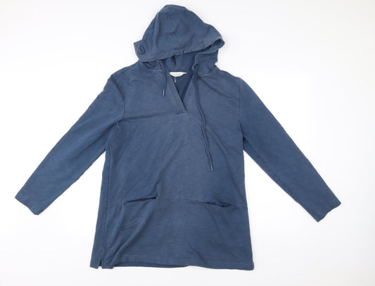 Seasalt Cornwall Women’s Blue Tunic Hoodie UK 14 Cotton Stretch