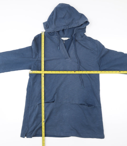 Seasalt Cornwall Women’s Blue Tunic Hoodie UK 14 Cotton Stretch